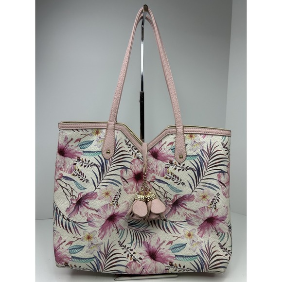 Imoshionusa Tote Vegan Flower Multicolor Med Double Handle Reversible Travel - Picture 1 of 13